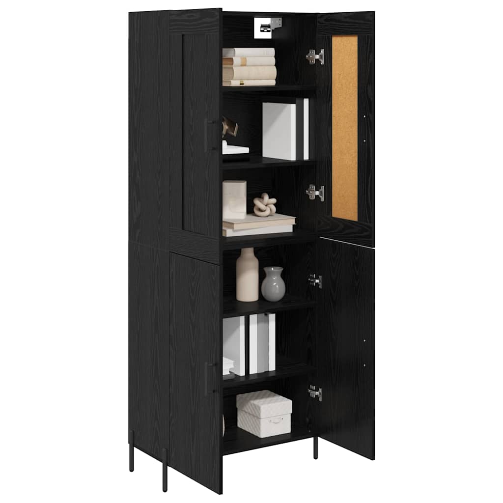 vidaXL Highboard 2 Stück Schwarz Eichen-Optik Holzwerkstoff