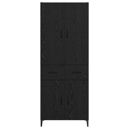 Highboard Schwarz Eichen-Optik 69,5 x 34 x 180 cm Holzwerkstoff