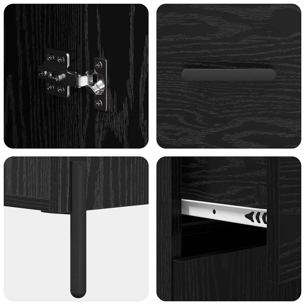 vidaXL Highboard 2 Stück Schwarz Eichen-Optik Holzwerkstoff