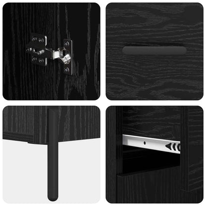 vidaXL Highboard 2 Stück Schwarz Eichen-Optik Holzwerkstoff