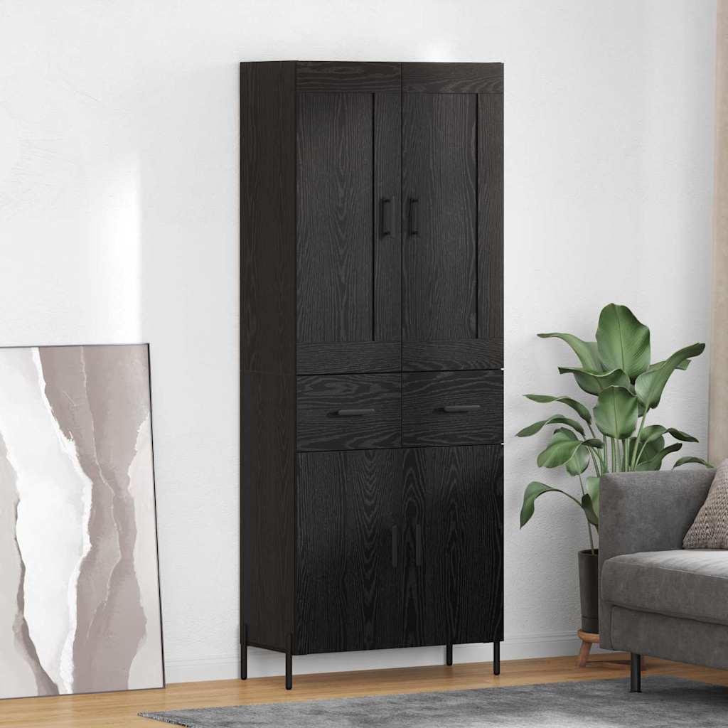 vidaXL Highboard 2 Stück Schwarz Eichen-Optik Holzwerkstoff