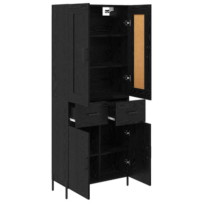 vidaXL Highboard 2 Stück Schwarz Eichen-Optik Holzwerkstoff