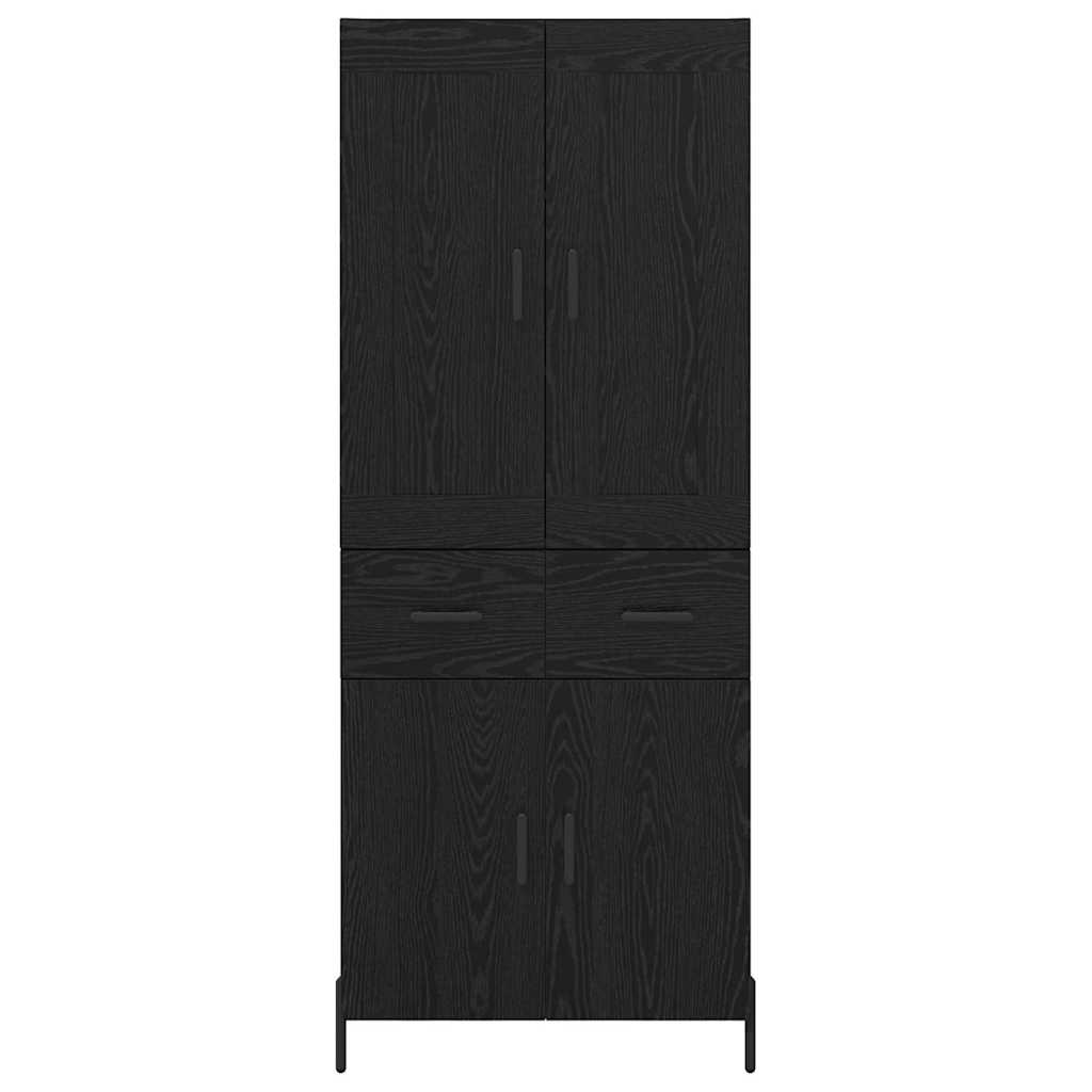 vidaXL Highboard 2 Stück Schwarz Eichen-Optik Holzwerkstoff