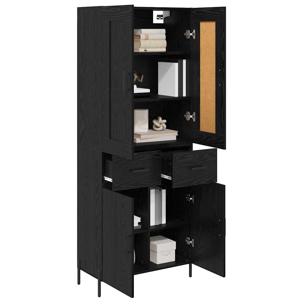 vidaXL Highboard 2 Stück Schwarz Eichen-Optik Holzwerkstoff