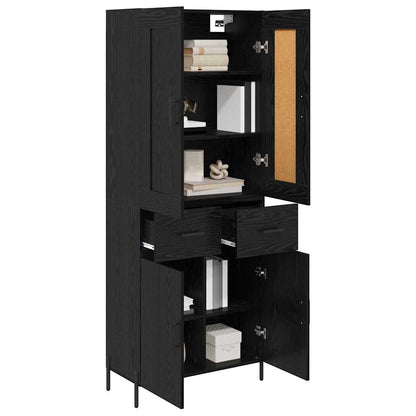 vidaXL Highboard 2 Stück Schwarz Eichen-Optik Holzwerkstoff