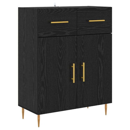 Highboard Schwarz Eichen-Optik 69,5 x 34 x 180 cm Holzwerkstoff