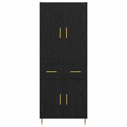 Highboard Schwarz Eichen-Optik 69,5 x 34 x 180 cm Holzwerkstoff