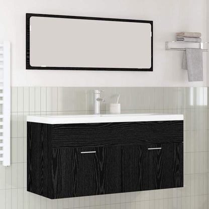 Badezimmerschrank Schwarz Eichen-Optik 100 x 38,5 x 46 cm
