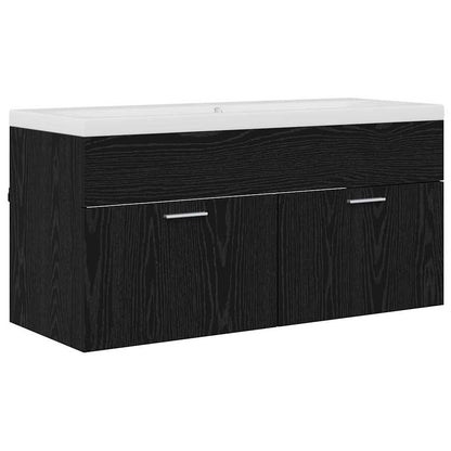 Badezimmerschrank Schwarz Eichen-Optik 100 x 38,5 x 46 cm