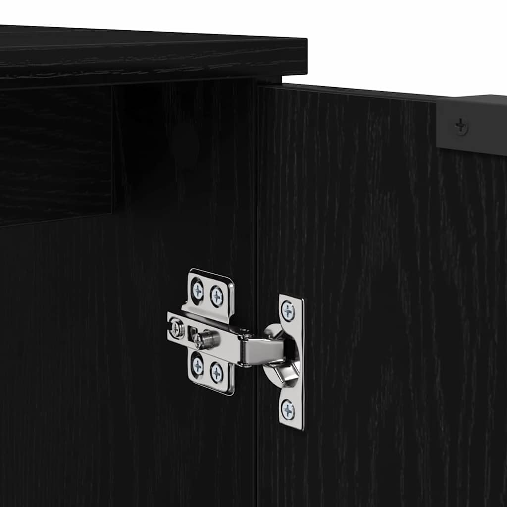 vidaXL Badezimmerschrank-Set 2 Stück Schwarz Eichen-Optik Holzwerkstoff