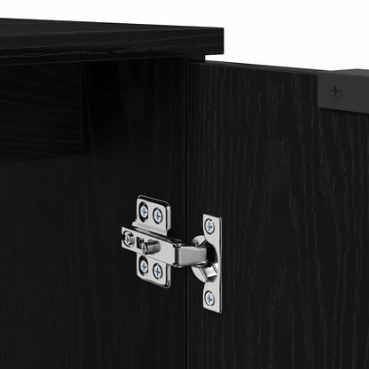 vidaXL Badezimmerschrank-Set 2 Stück Schwarz Eichen-Optik Holzwerkstoff