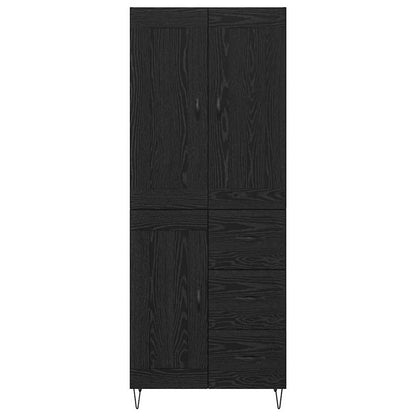 Highboard Schwarz Eichen-Optik 69,5 x 34 x 180 cm Holzwerkstoff