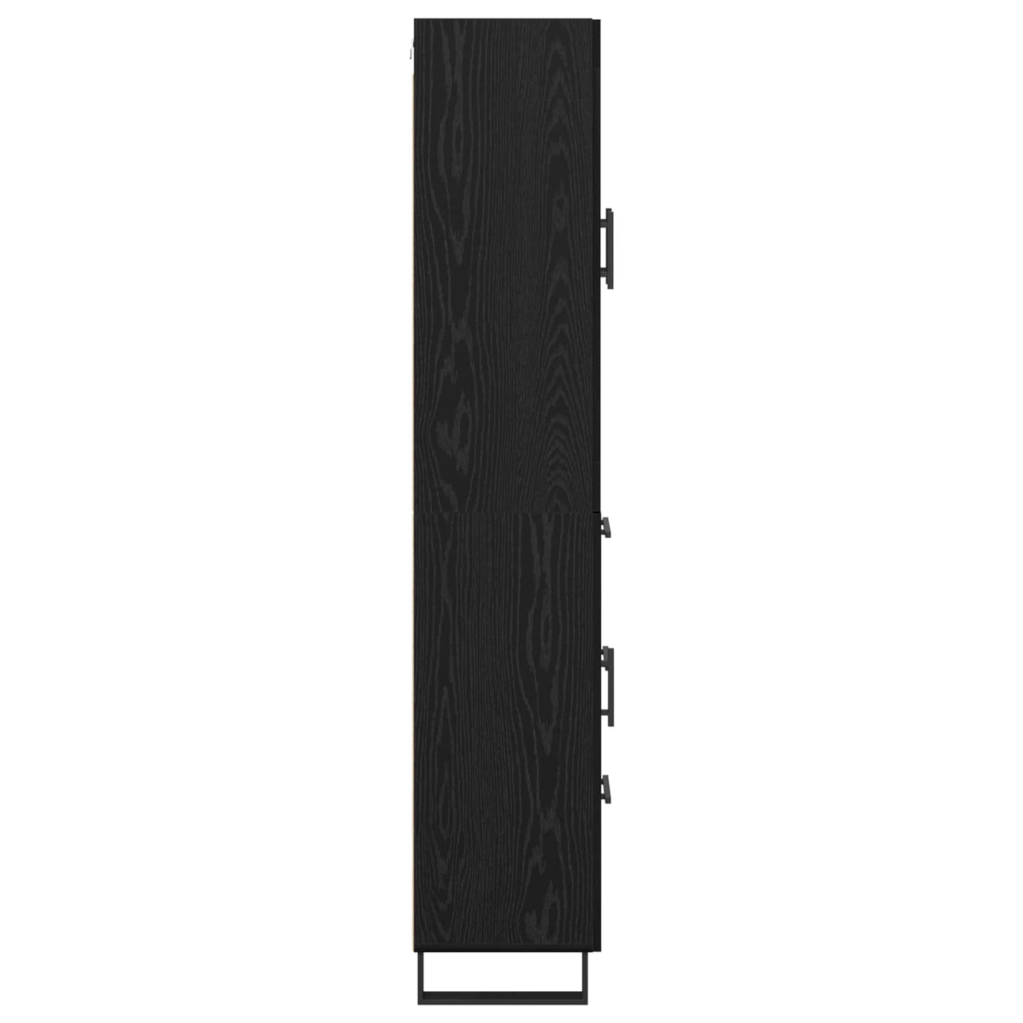 vidaXL Highboard 2 pcs Schwarz Eichen-Optik Engineered Wood und Glas