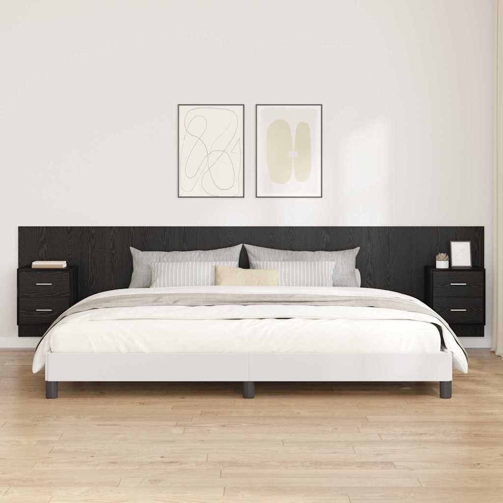 vidaXL Kopfteil mit Schrank 3 pcs Schwarz Eichen-Optik Holzwerkstoff