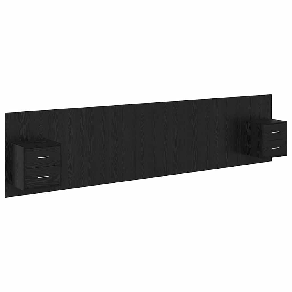 vidaXL Kopfteil mit Schrank 3 pcs Schwarz Eichen-Optik Holzwerkstoff