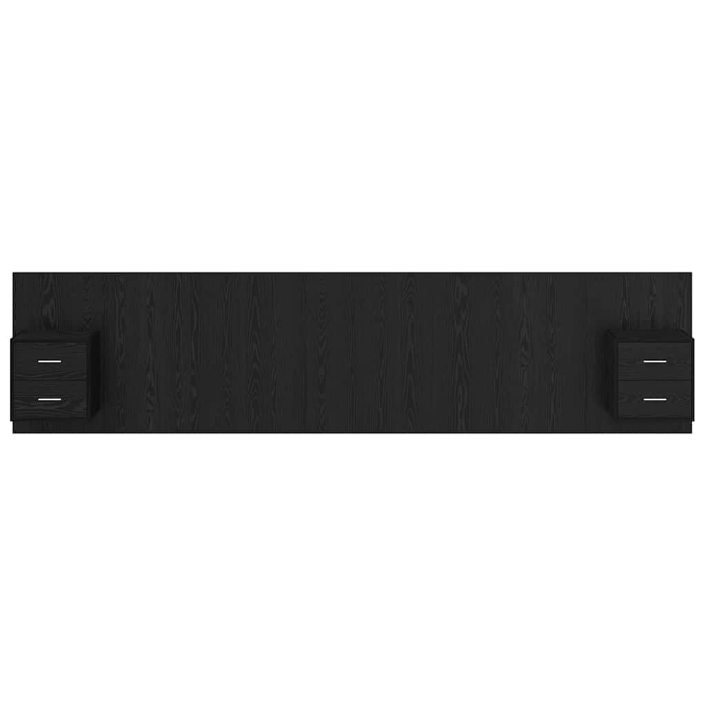 vidaXL Kopfteil mit Schrank 3 pcs Schwarz Eichen-Optik Holzwerkstoff