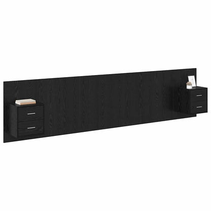 vidaXL Kopfteil mit Schrank 3 pcs Schwarz Eichen-Optik Holzwerkstoff