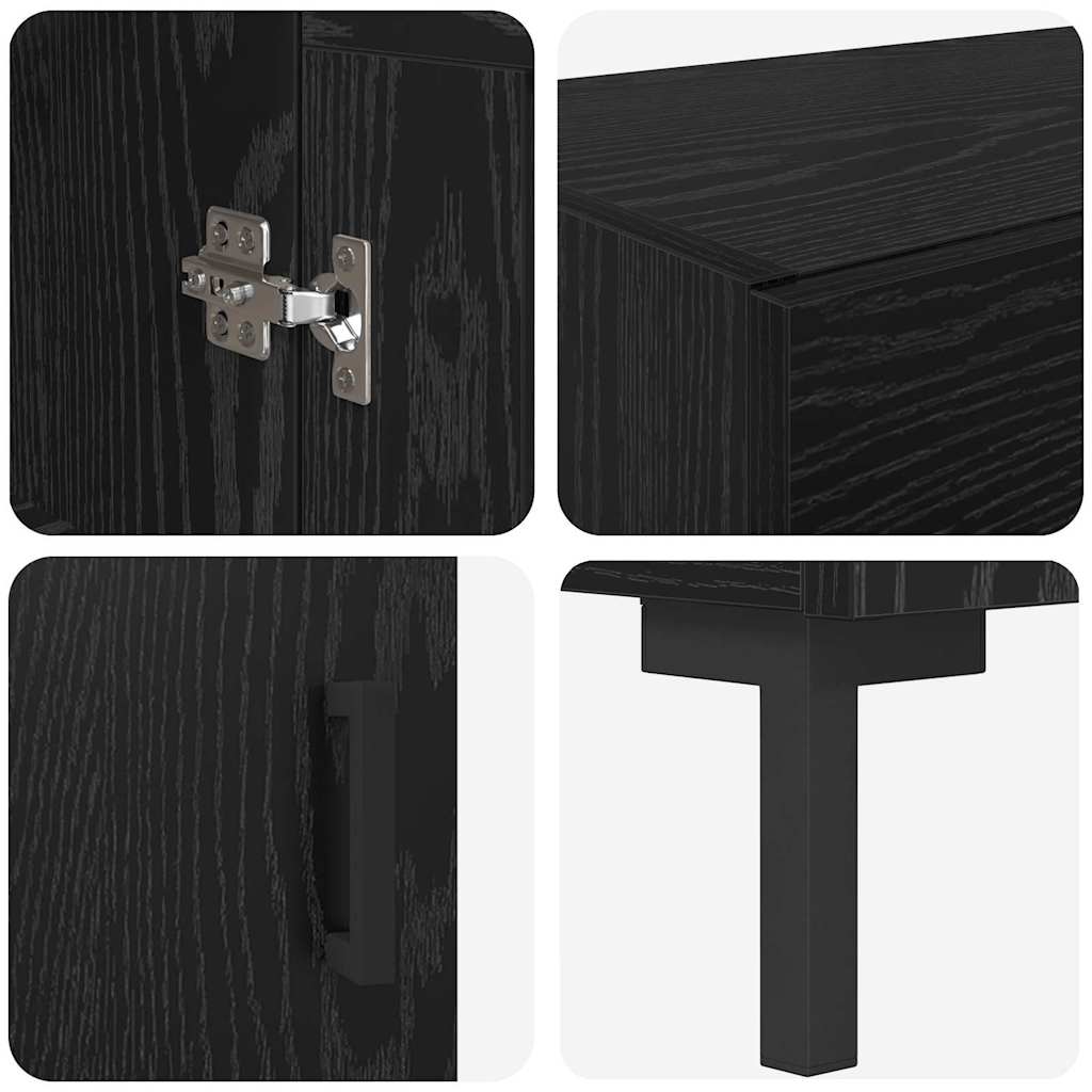 vidaXL Highboard 2 pcs Schwarz Eichen-Optik Holzwerkstoff