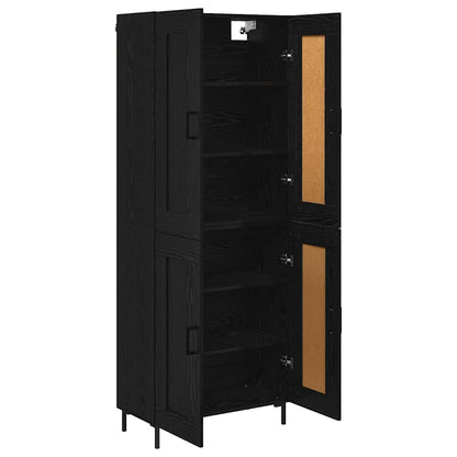 vidaXL Highboard 2 pcs Schwarz Eichen-Optik Holzwerkstoff