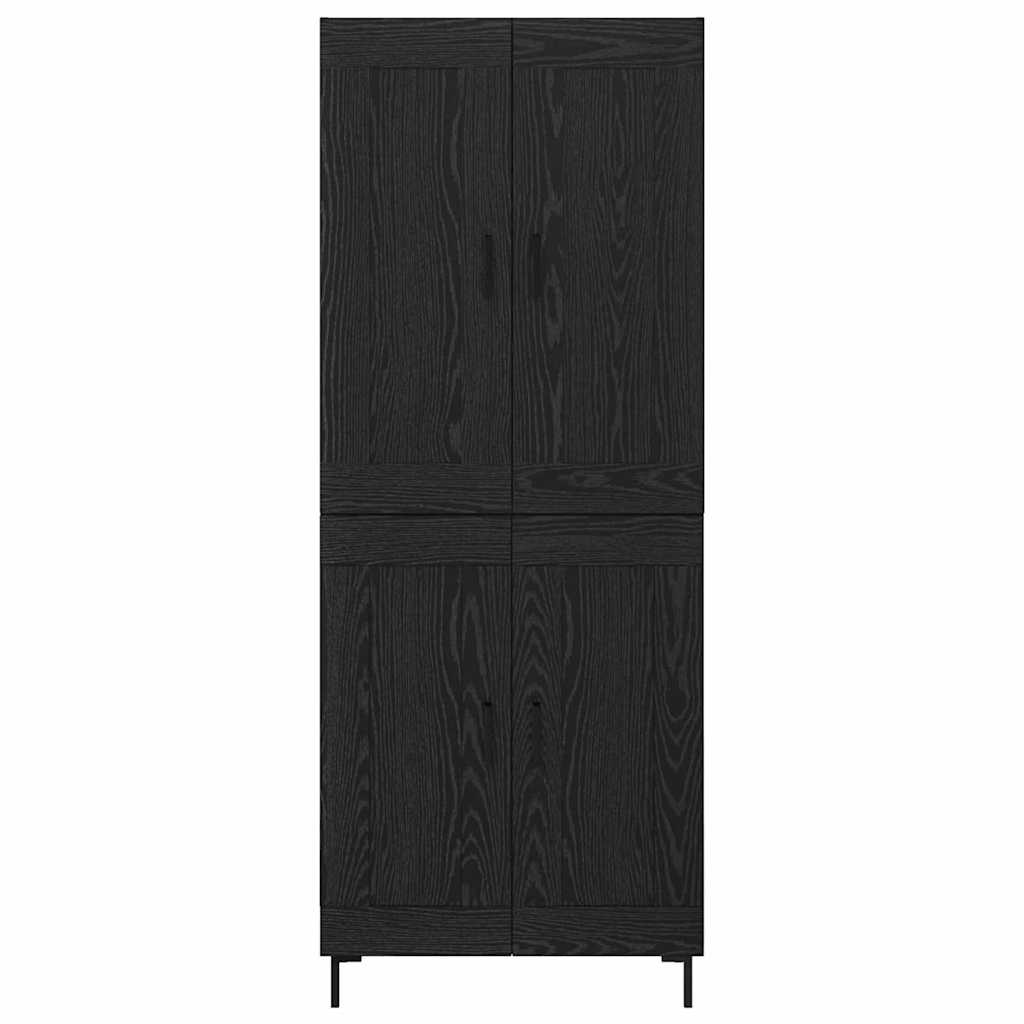 vidaXL Highboard 2 pcs Schwarz Eichen-Optik Holzwerkstoff