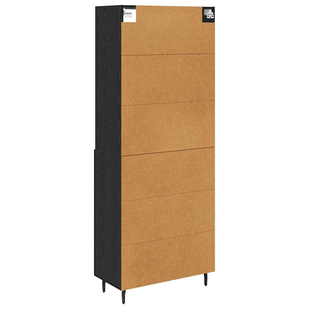 vidaXL Bahut haut noir aspect chêne 69,5 x 34 x 180 cm
