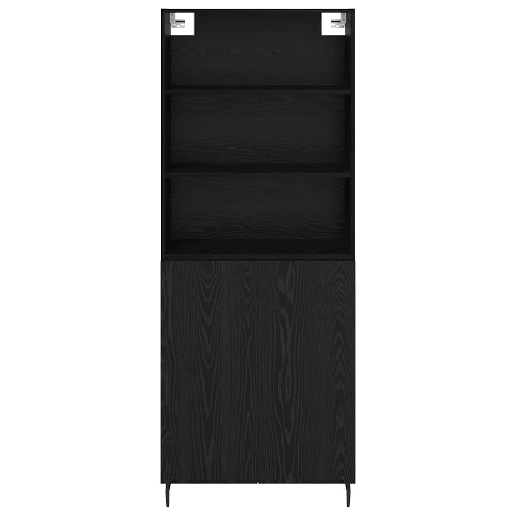vidaXL Bahut haut noir aspect chêne 69,5 x 34 x 180 cm