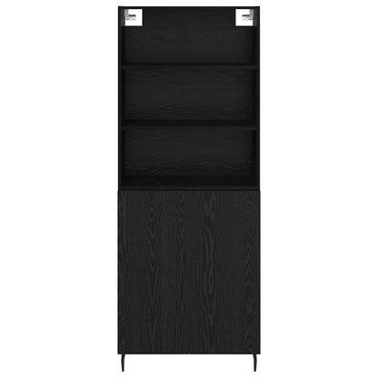 vidaXL Bahut haut noir aspect chêne 69,5 x 34 x 180 cm