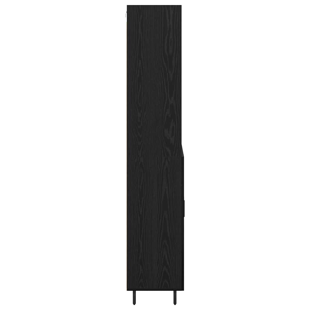 vidaXL Bahut haut noir aspect chêne 69,5 x 34 x 180 cm
