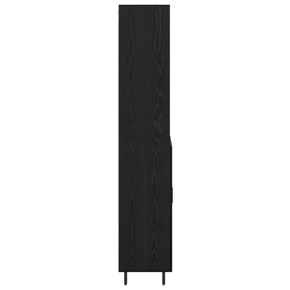 vidaXL Bahut haut noir aspect chêne 69,5 x 34 x 180 cm