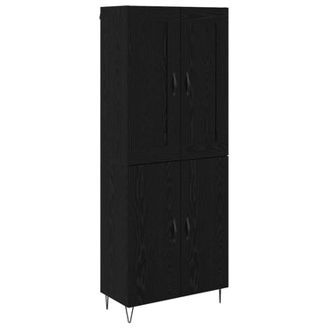 vidaXL Buffet haut noir aspect chêne 69,5 x 34 x 180 cm Bois d'ingénierie