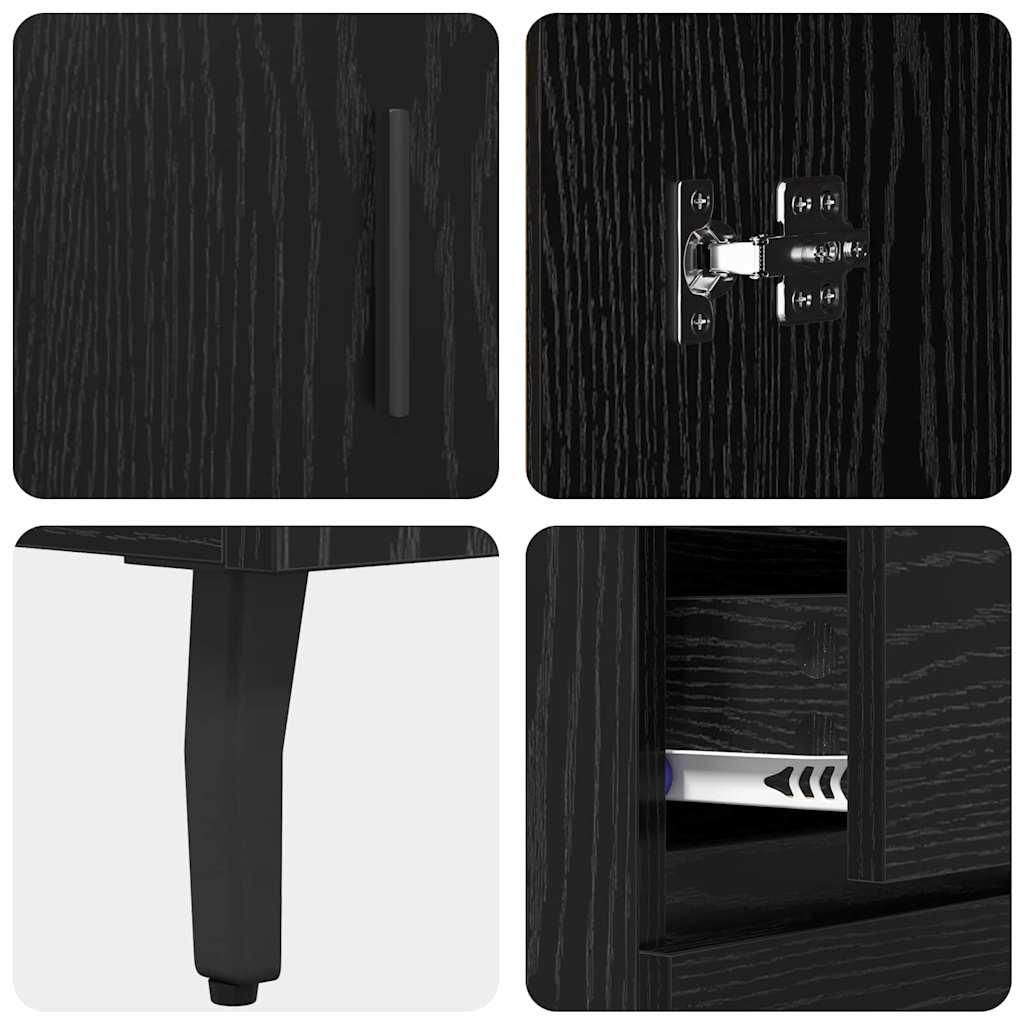 Buffet haut vidaXL Noir aspect chêne 69,5 x 34 x 180 cm