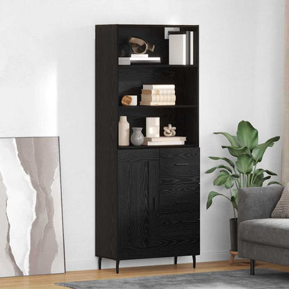 Buffet haut vidaXL Noir aspect chêne 69,5 x 34 x 180 cm
