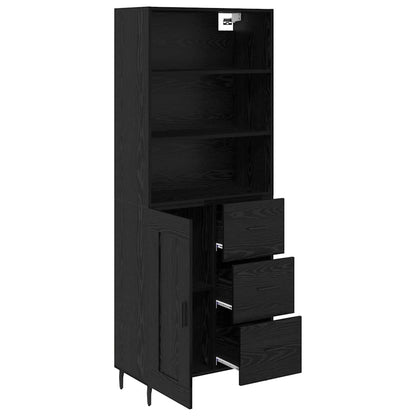 Buffet haut vidaXL Noir aspect chêne 69,5 x 34 x 180 cm