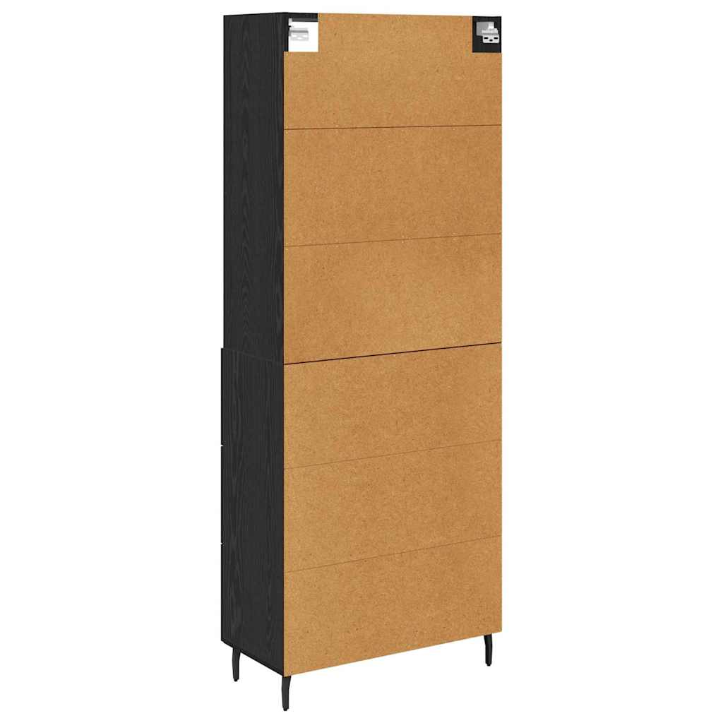Buffet haut vidaXL Noir aspect chêne 69,5 x 34 x 180 cm