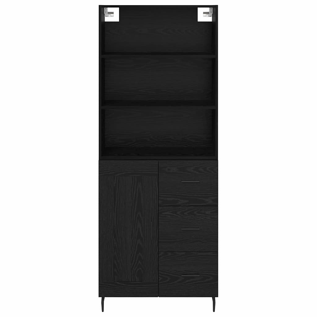 Buffet haut vidaXL Noir aspect chêne 69,5 x 34 x 180 cm