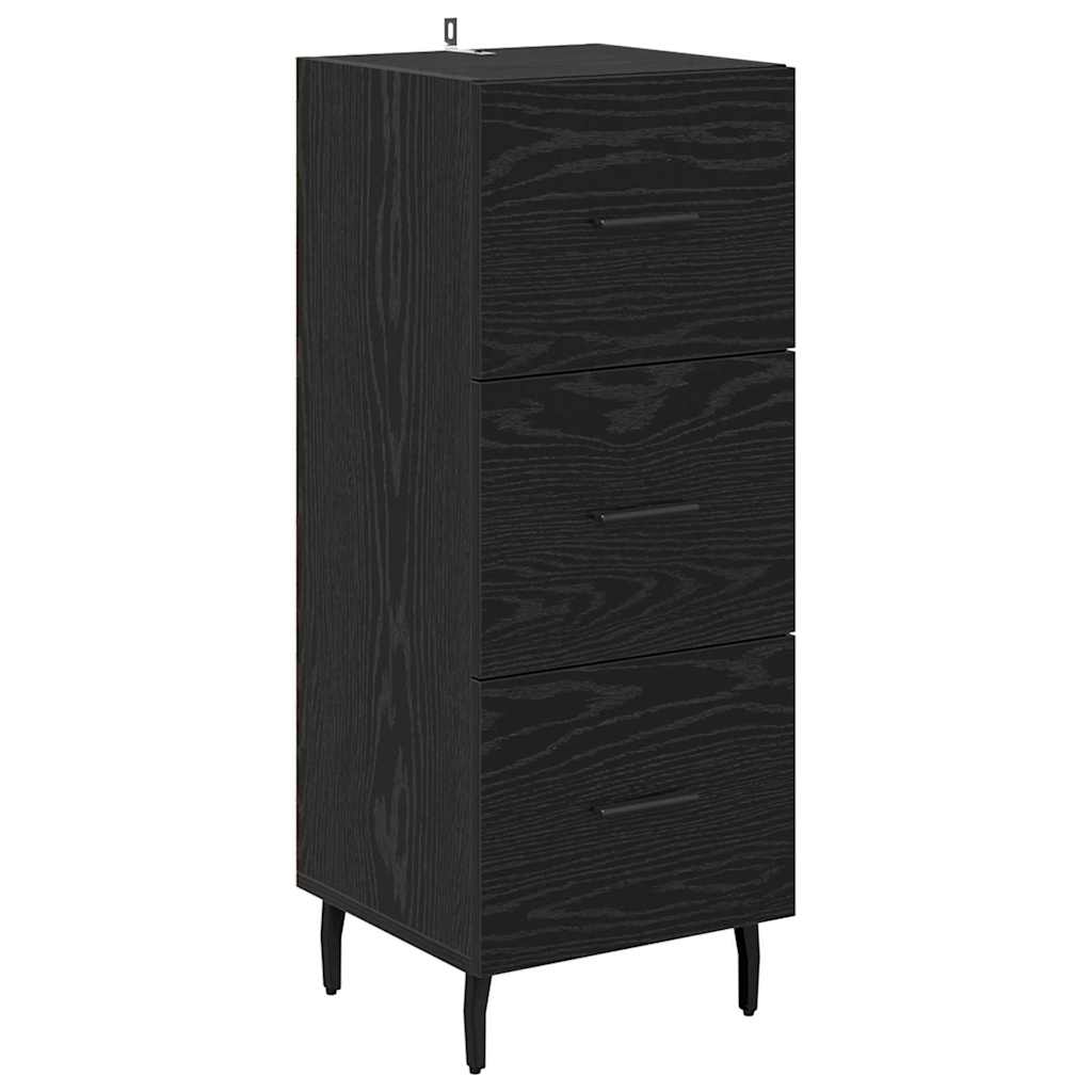 vidaXL Highboard Schwarz Eichen-Optik 34,5 x 34 x 180 cm Holzwerkstoff