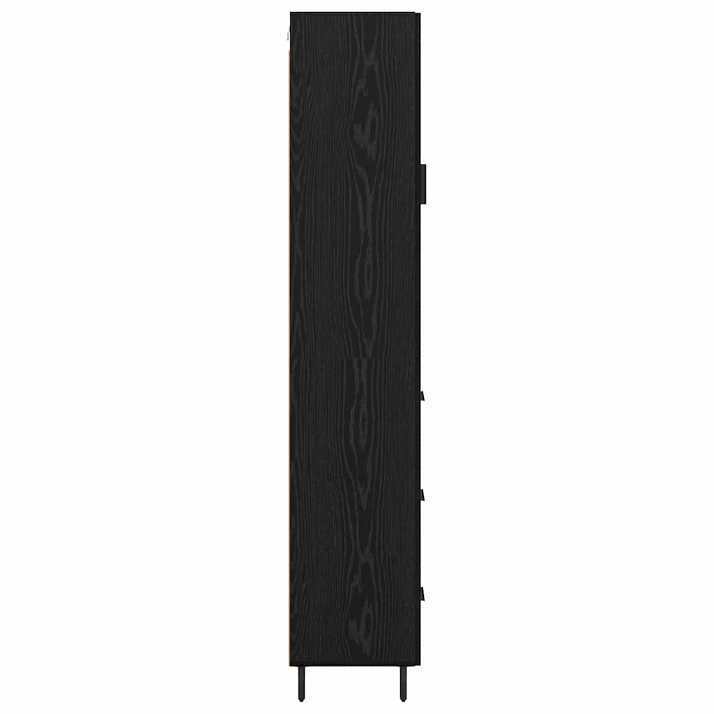 vidaXL Highboard Schwarz Eichen-Optik 34,5 x 34 x 180 cm Holzwerkstoff