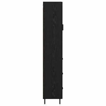 vidaXL Highboard Schwarz Eichen-Optik 34,5 x 34 x 180 cm Holzwerkstoff
