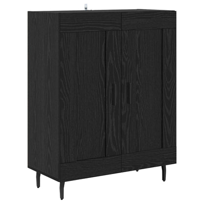 vidaXL Meuble haut 2 pcs Noir aspect chêne Bois d'ingénierie et verre