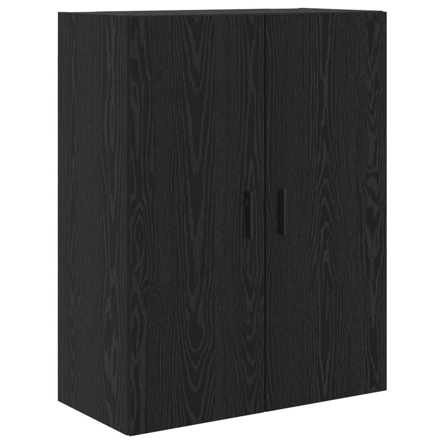 vidaXL Meuble haut 2 pcs Noir aspect chêne Bois d'ingénierie et verre