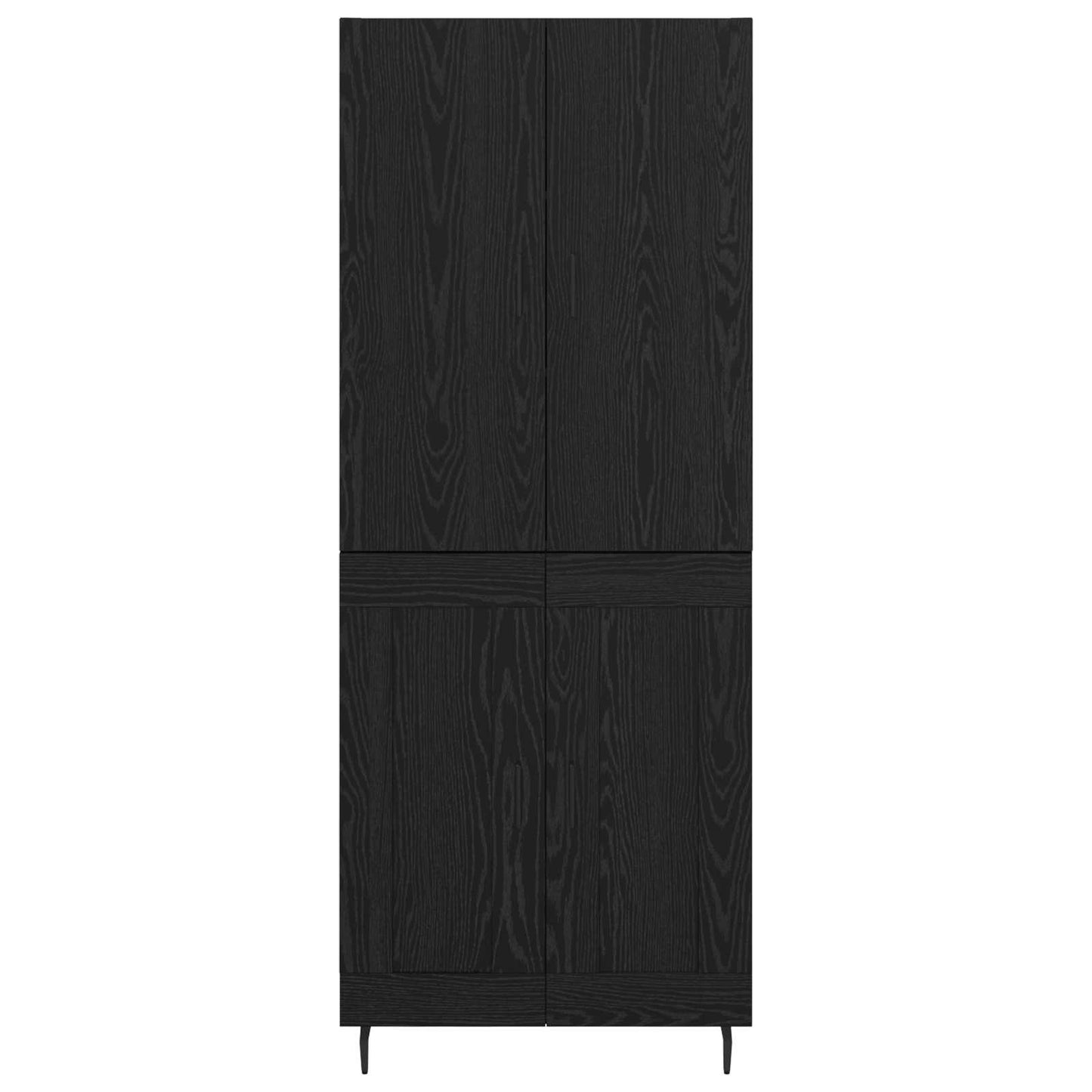 vidaXL Meuble haut 2 pcs Noir aspect chêne Bois d'ingénierie et verre