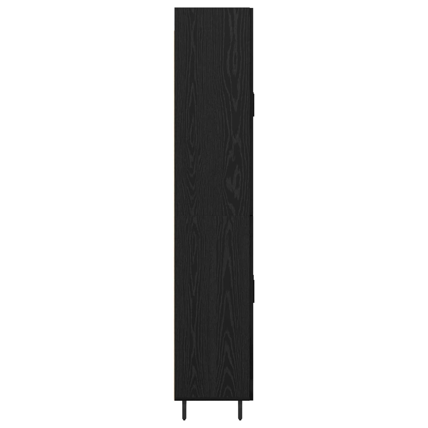 vidaXL Meuble haut 2 pcs Noir aspect chêne Bois d'ingénierie et verre
