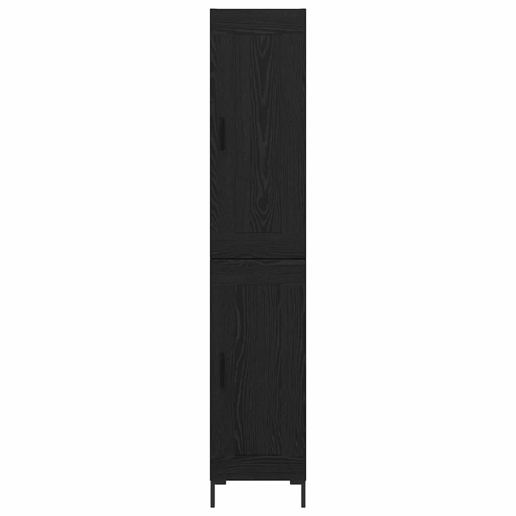 vidaXL Highboard Schwarz Eichen-Optik 34,5 x 34 x 180 cm Holzwerkstoff