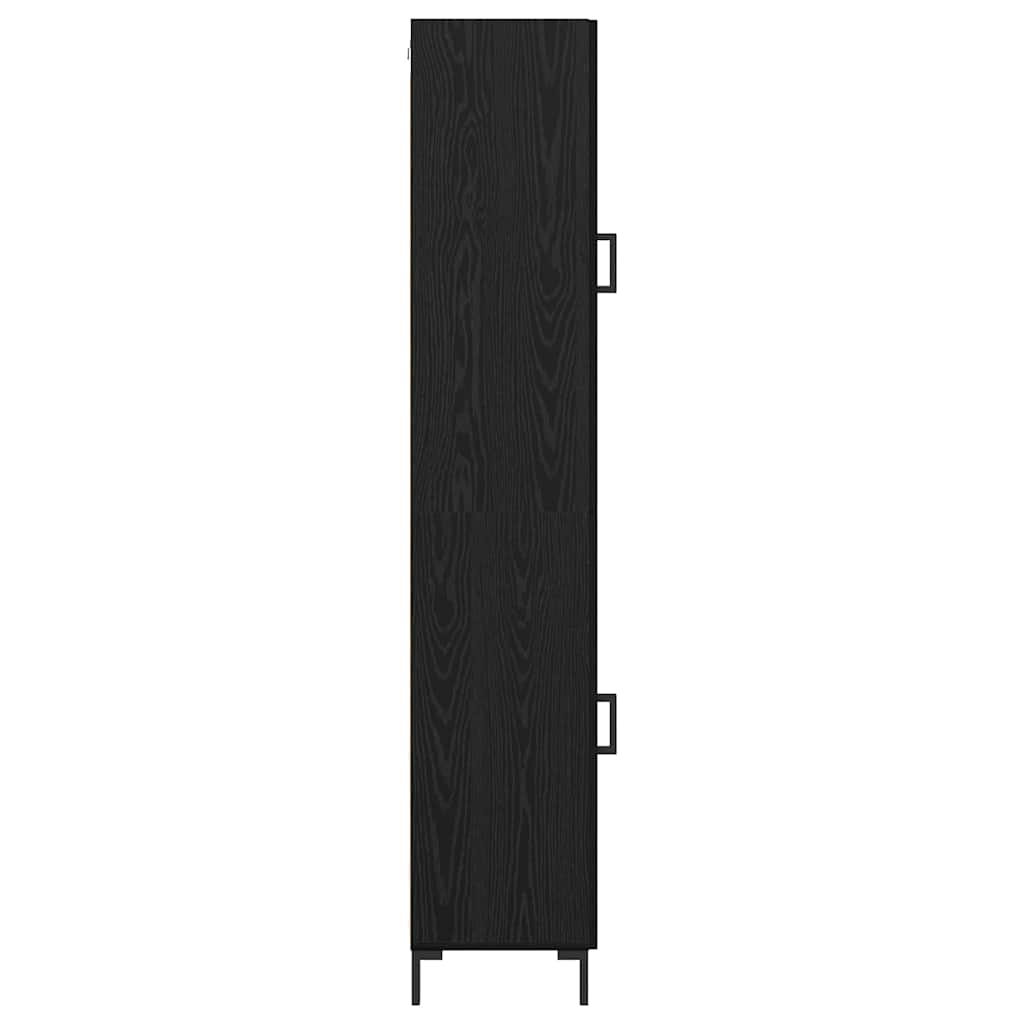 vidaXL Highboard Schwarz Eichen-Optik 34,5 x 34 x 180 cm Holzwerkstoff