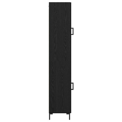 vidaXL Highboard Schwarz Eichen-Optik 34,5 x 34 x 180 cm Holzwerkstoff