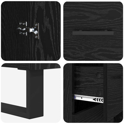 vidaXL Bahut haut 2 pcs Noir aspect chêne 69,5 x 34 x 180 cm