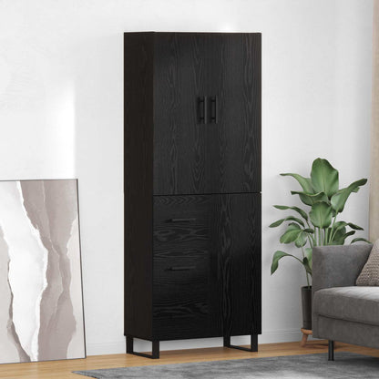 vidaXL Bahut haut 2 pcs Noir aspect chêne 69,5 x 34 x 180 cm