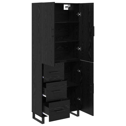 vidaXL Bahut haut 2 pcs Noir aspect chêne 69,5 x 34 x 180 cm