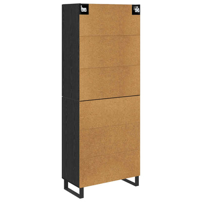 vidaXL Bahut haut 2 pcs Noir aspect chêne 69,5 x 34 x 180 cm