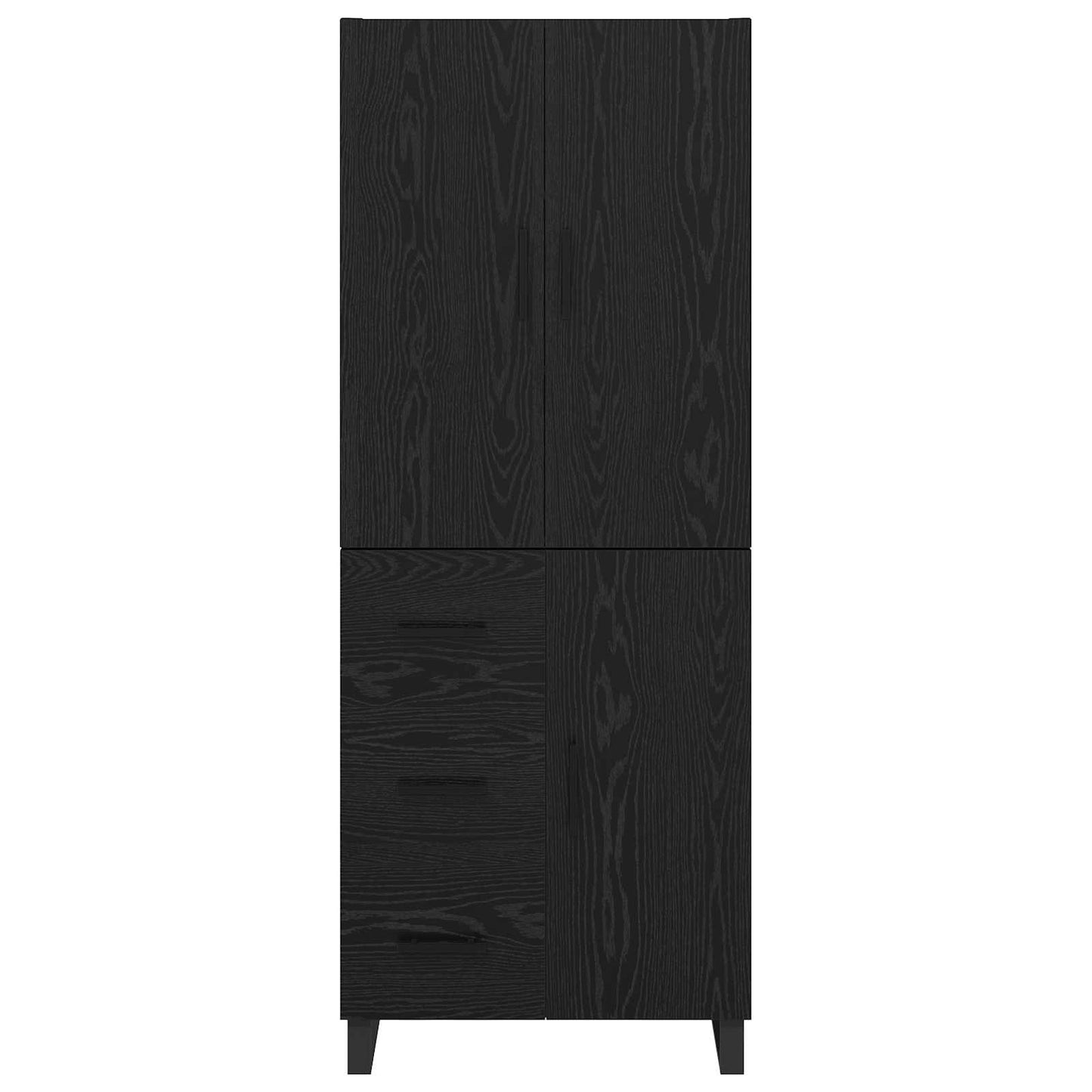 vidaXL Bahut haut 2 pcs Noir aspect chêne 69,5 x 34 x 180 cm